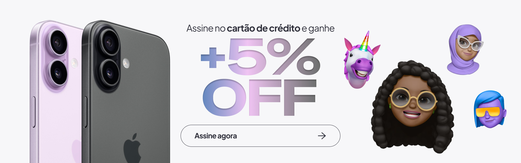 CUPOM 5%OFF assinando no cartao de credito