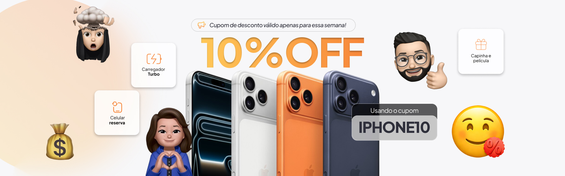 CUPOM 10%OFF iPhone